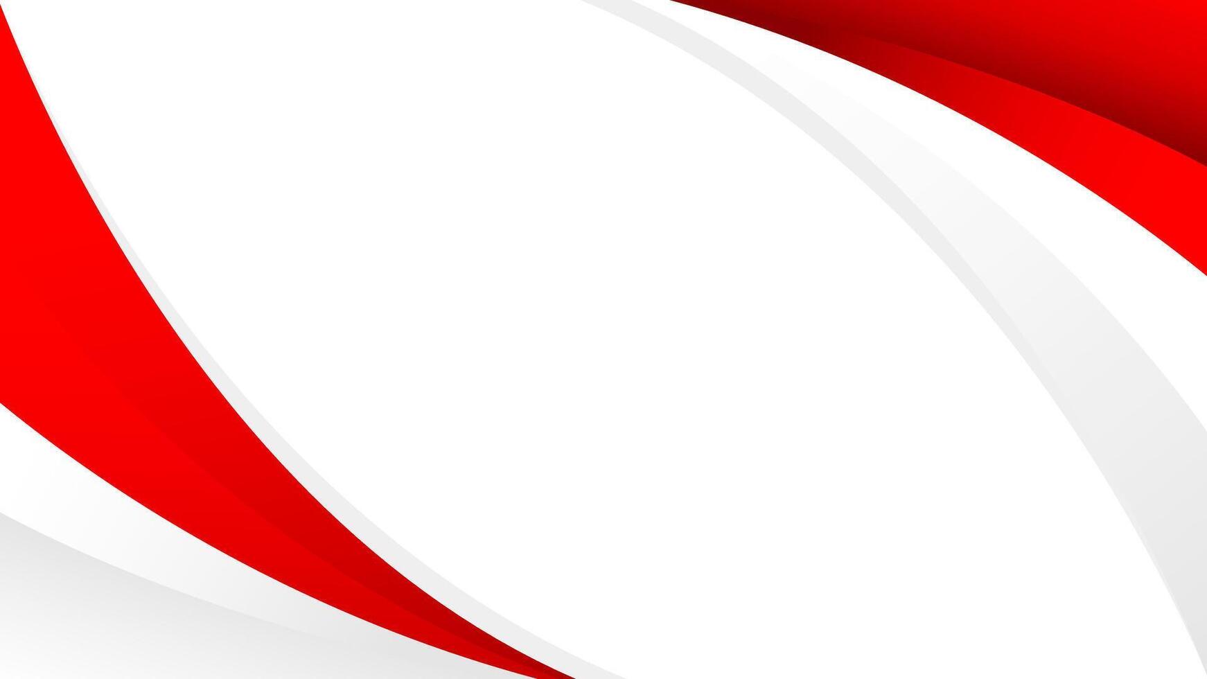 Abstract red and white curve background. Modern Indonesian flag color theme vector