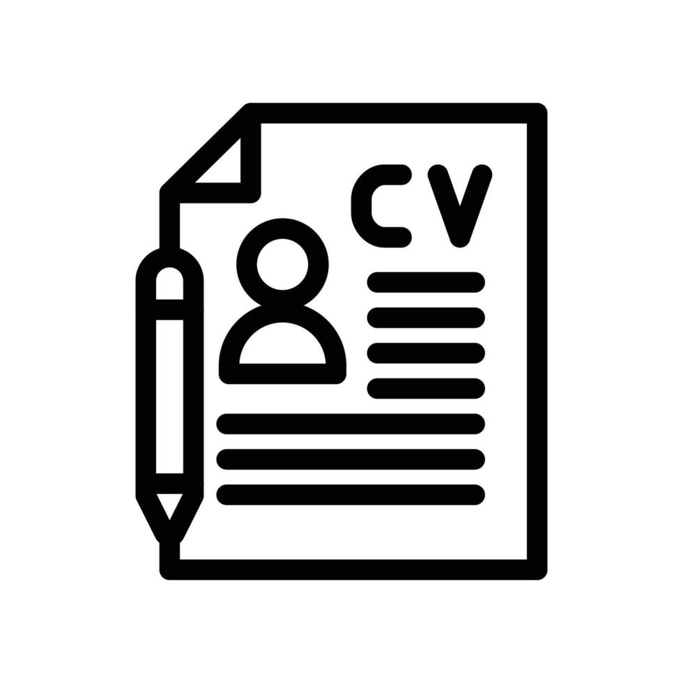 cv and pencil outline icon design good for web or mobile app vector
