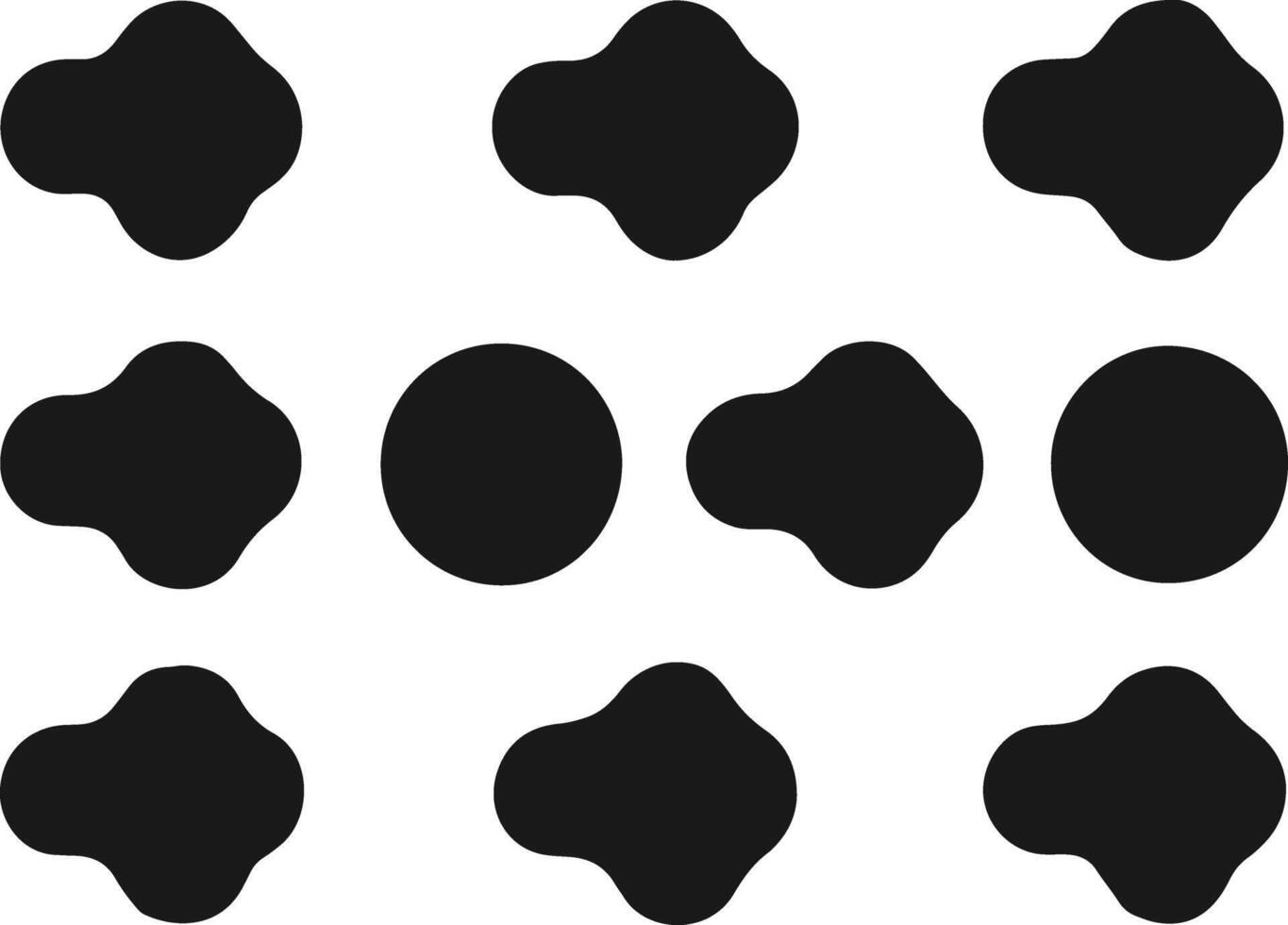 a set of black and white dots with different shapes vector