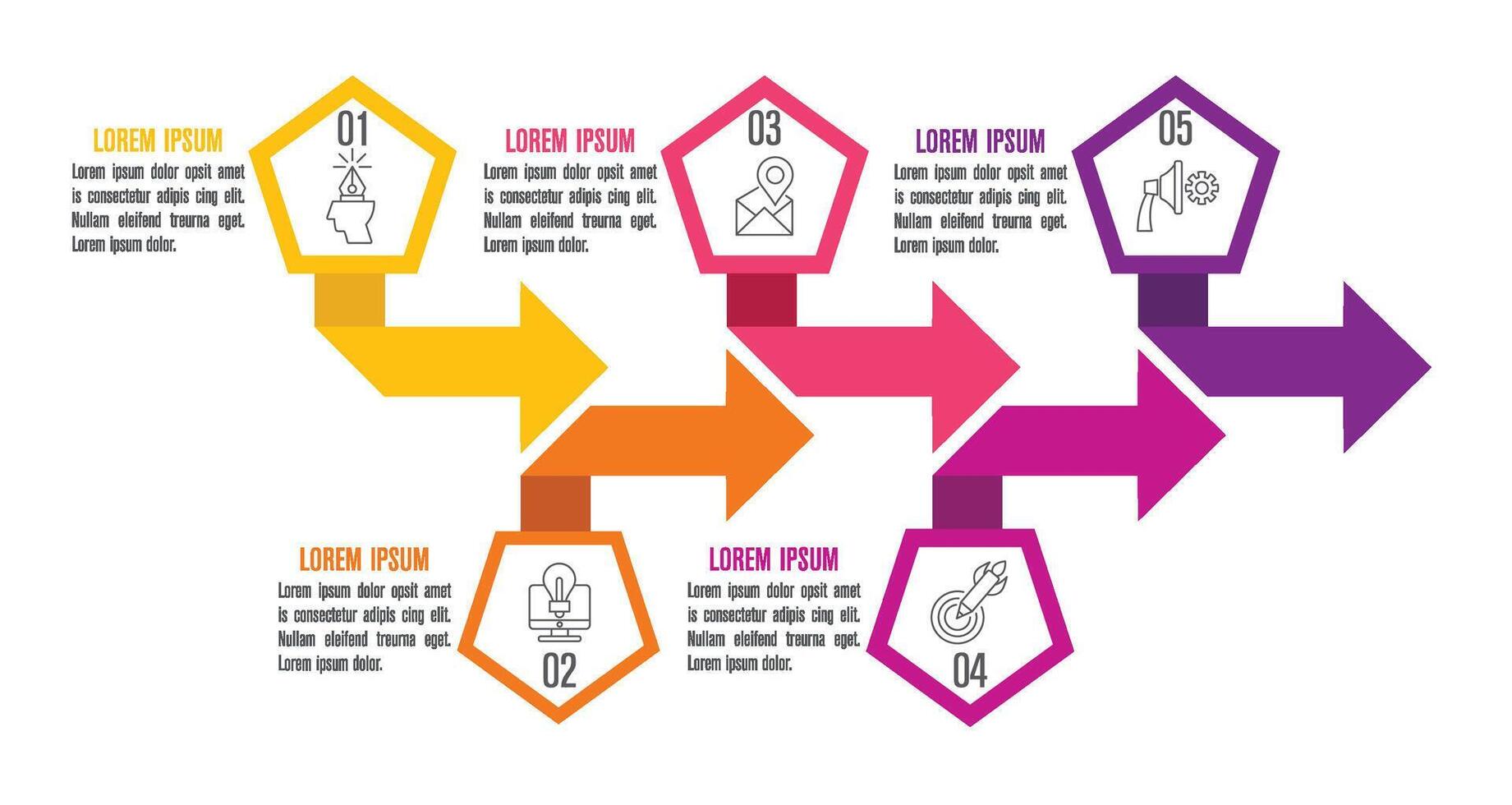 5 step Infographic design elements and marketing icons with 4 steps can be used for workflow layouts, diagrams, annual reports, or web design. vector
