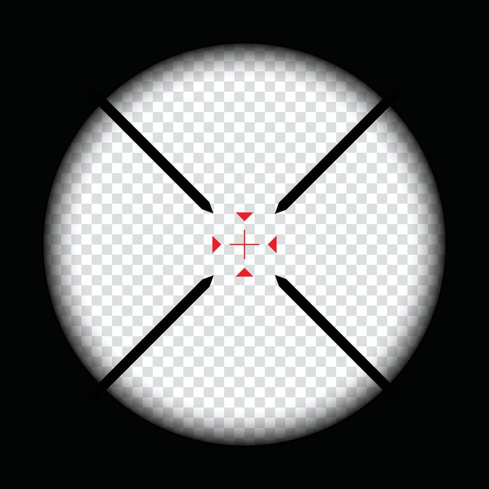 sniper scope crosshairs view. sniper sight with measurement marks. sniper scope template. rifle optical sight. vector