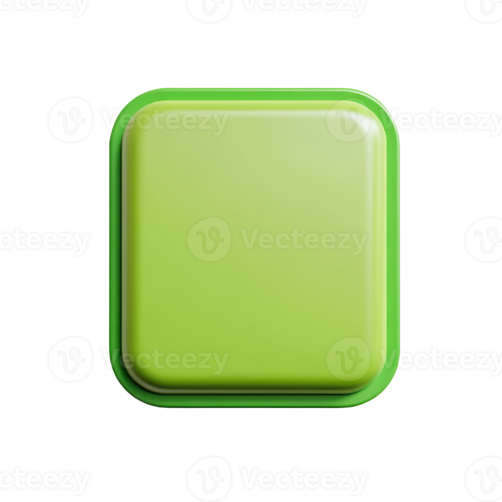 A minimalistic square with rounded corners rendered in a soft light green hue outlined by a slightly darker shade of green against transparency png