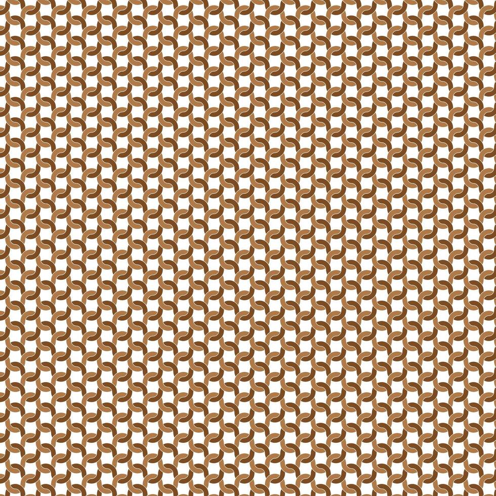 Brown Interlocking Loop White Outline Lattice Pattern on White Background vector