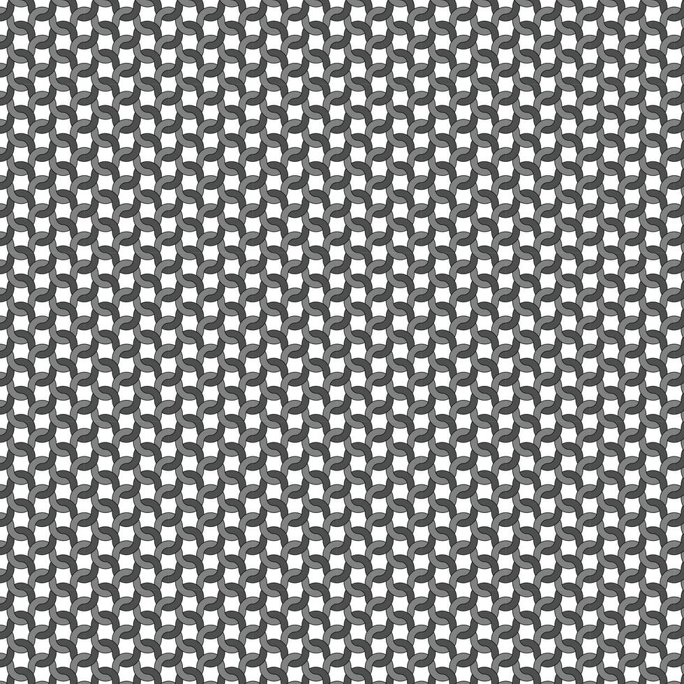 Gray Interlocking Loop Black Outline Lattice Pattern on White Background vector