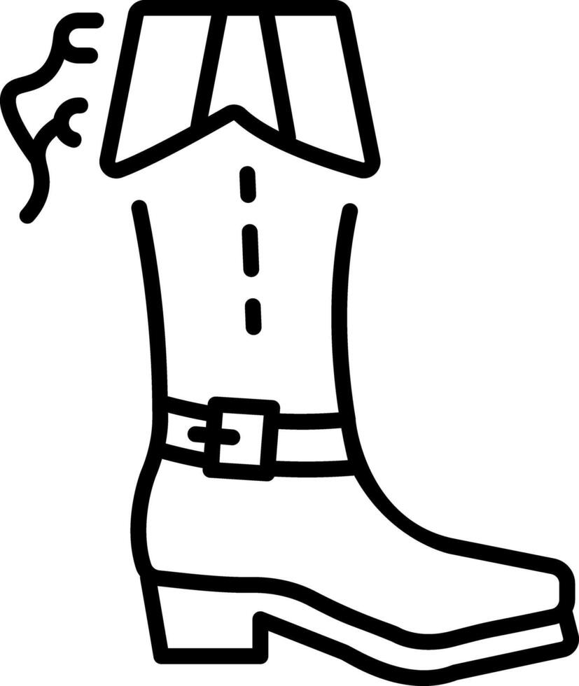 A linear style icon representing pirate boot vector