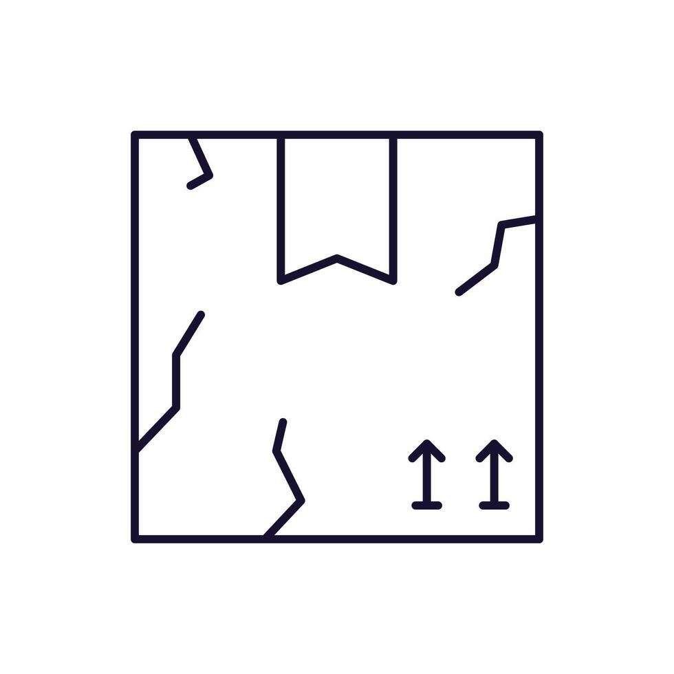 Broken Box Outline Simple Linear Image Collection. Editable Stroke. Perfect for Web Sites, Books, Cards, Apps vector