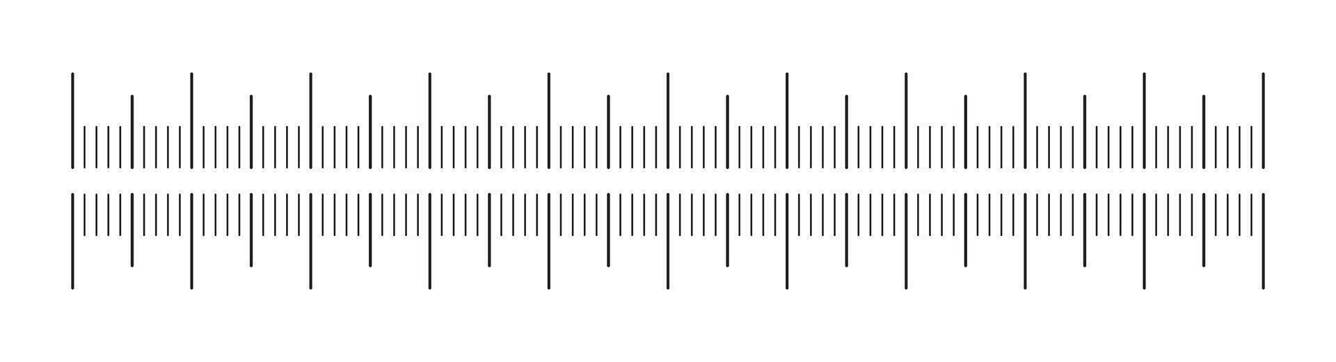 Ruler scale 100 mm without numbers. Measuring chart with 10 centimeters. Length measurement height, distance, math. Sewing tool template, ruler scale template. vector