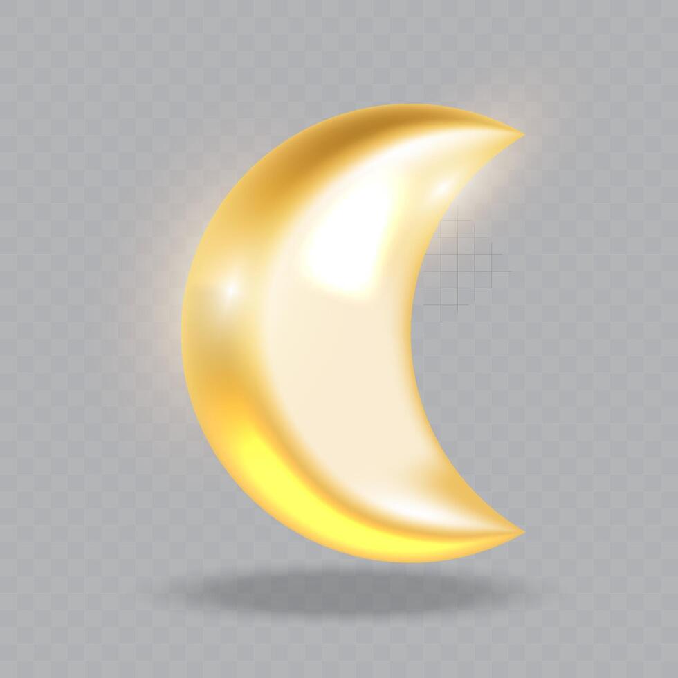 Smooth Golden Moon with Rounded Gloss for Elegant Night Themed Graphics and Product Labels vector