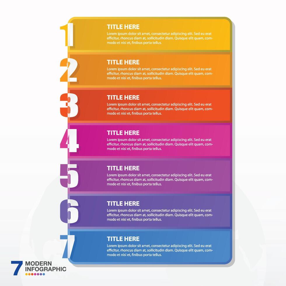 Infographic template and number with 7 steps, process or options vector