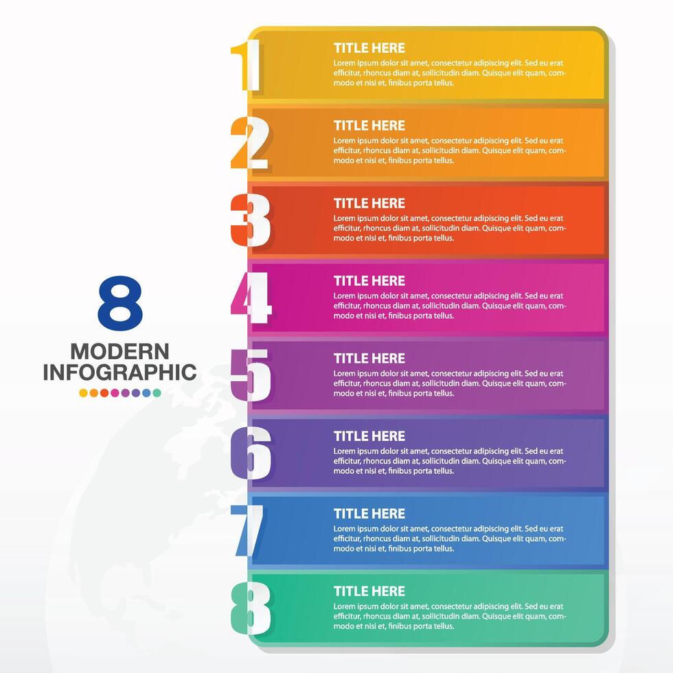 Square infographic template and number with 8 steps vector