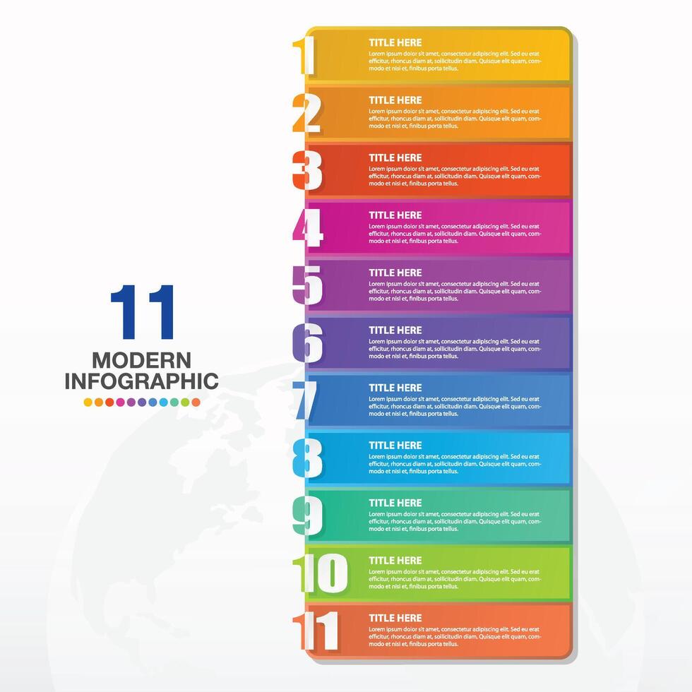 Infographic template and number with 11 steps, process or options vector