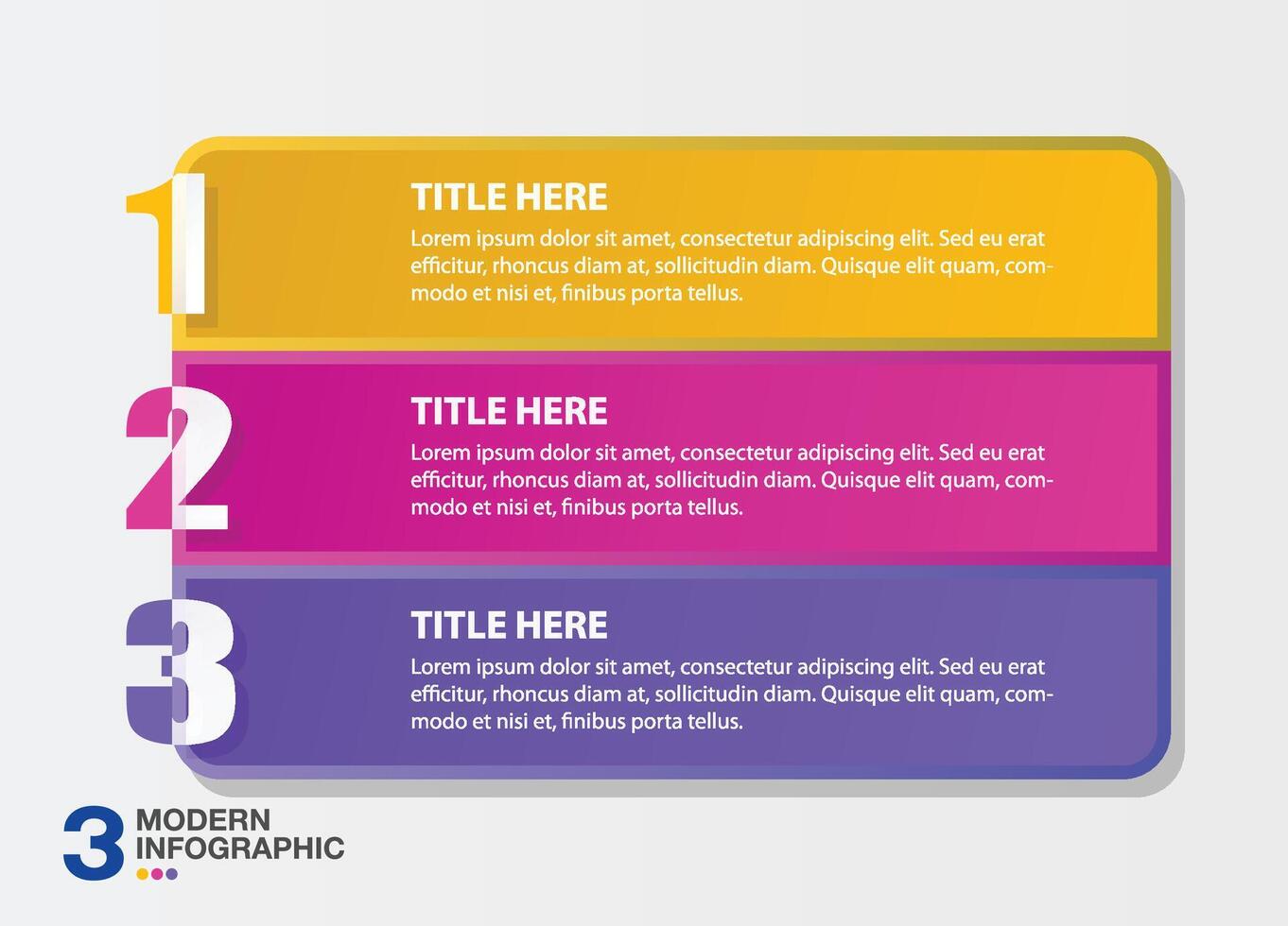Infographic template and number with 3 steps, process or options vector