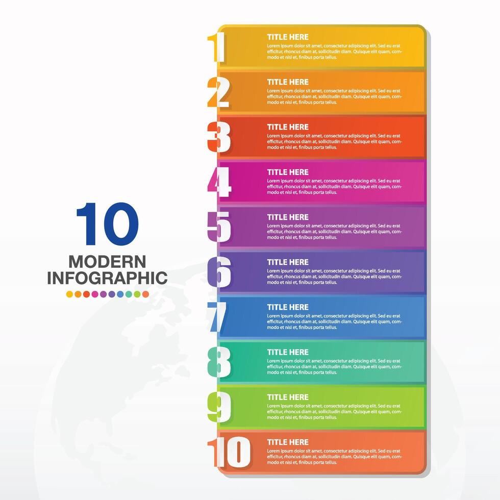 Square infographic template and number with 10 steps vector