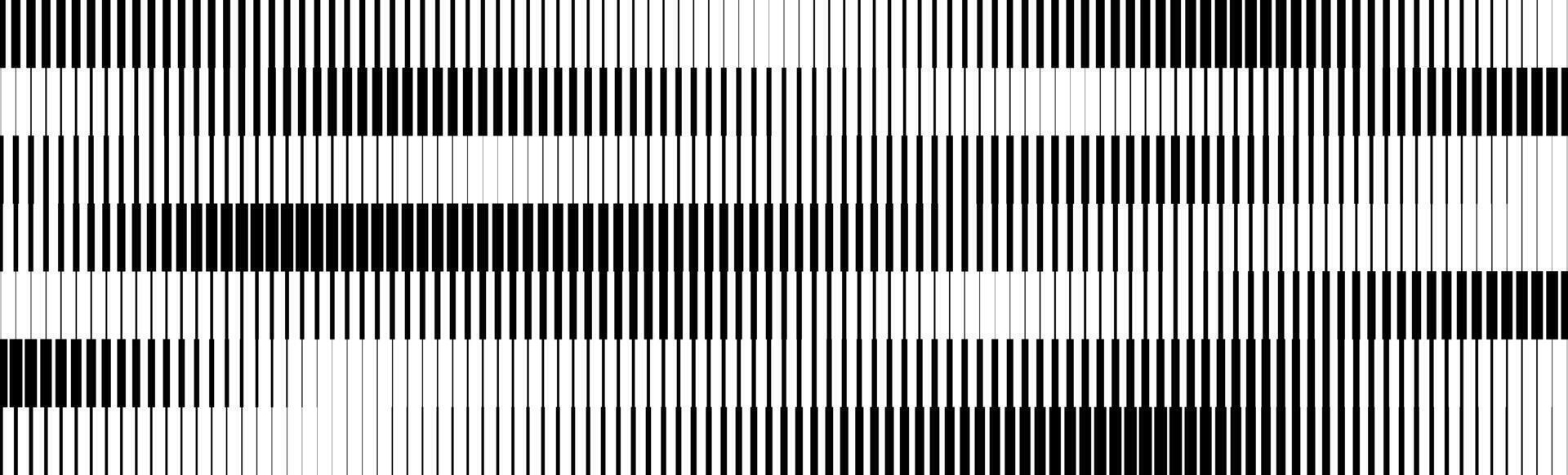 Striped halftone gradient texture. Fading line gradation background. Repeating strip pattern backdrop. Black and white parallel straight stripe wallpaper. Doppler effect concept overlay. vector