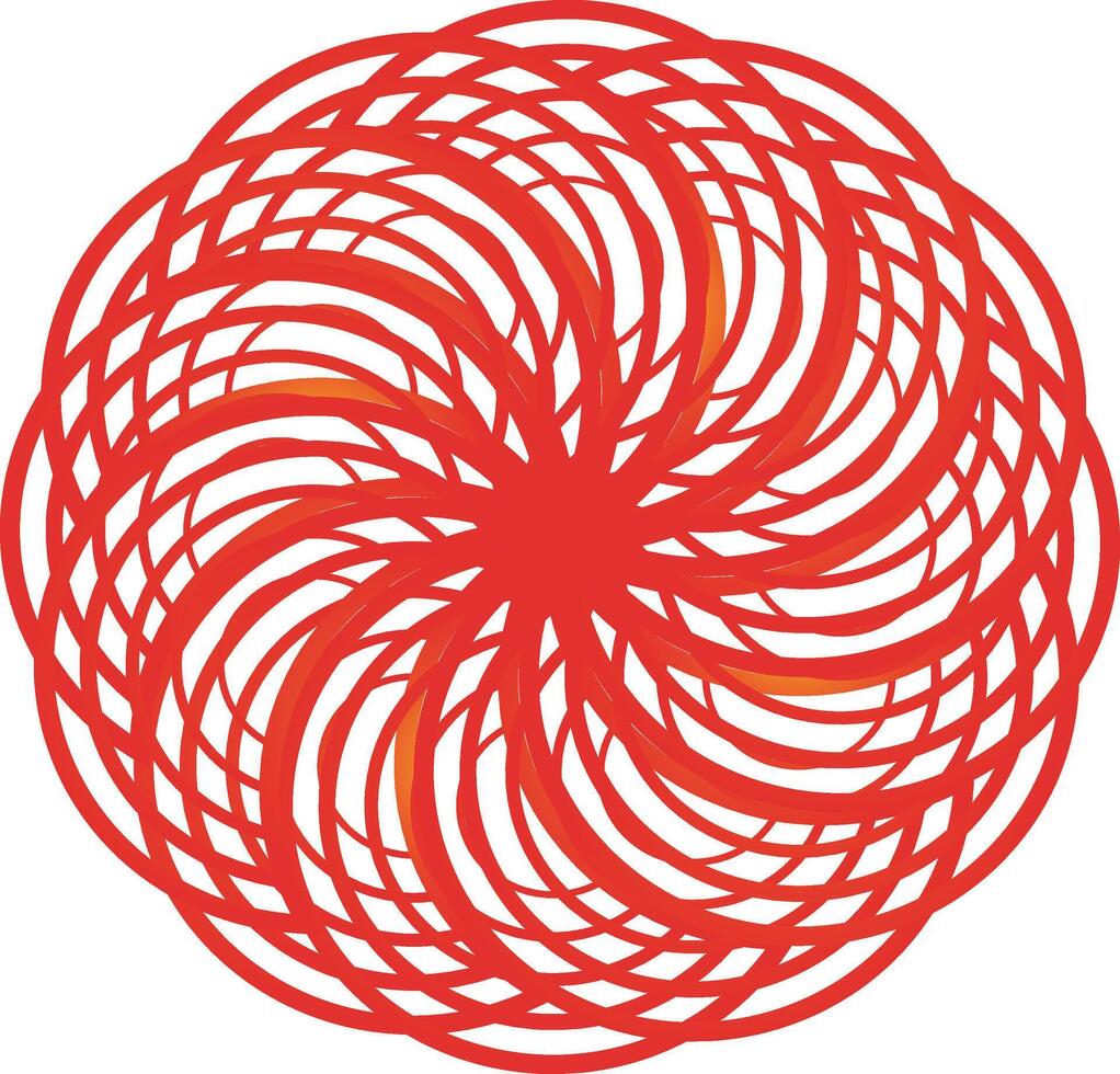 Circular spiral design with dynamic visual pattern vector