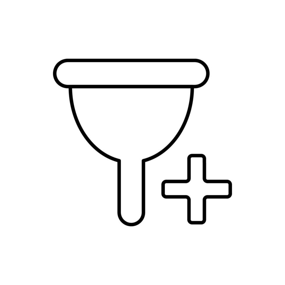 Funnel Minimalistic Linear Pictogram for Web and Graphic Design, Apps, Banners, Social Network and Cards vector