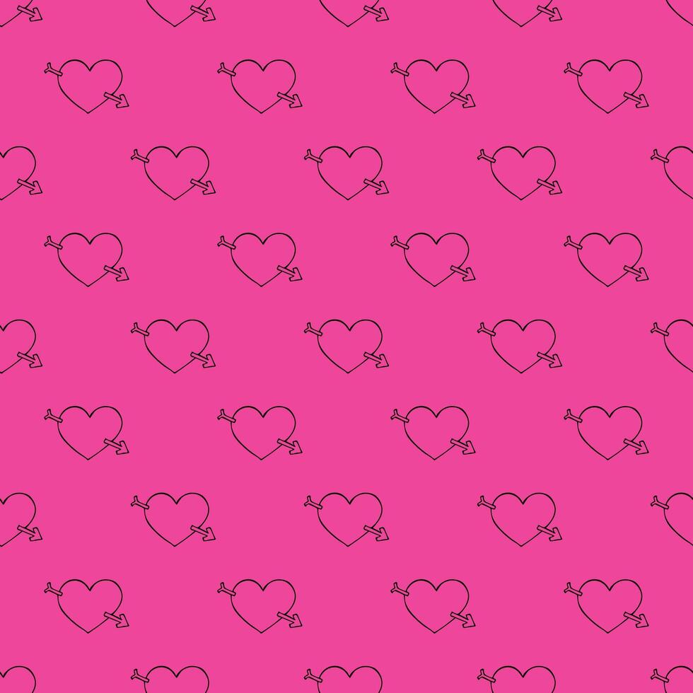 sketch print Seamless pattern with hand drawn heart doodle for decorative print, wrapping paper, greeting cards and fabric vector