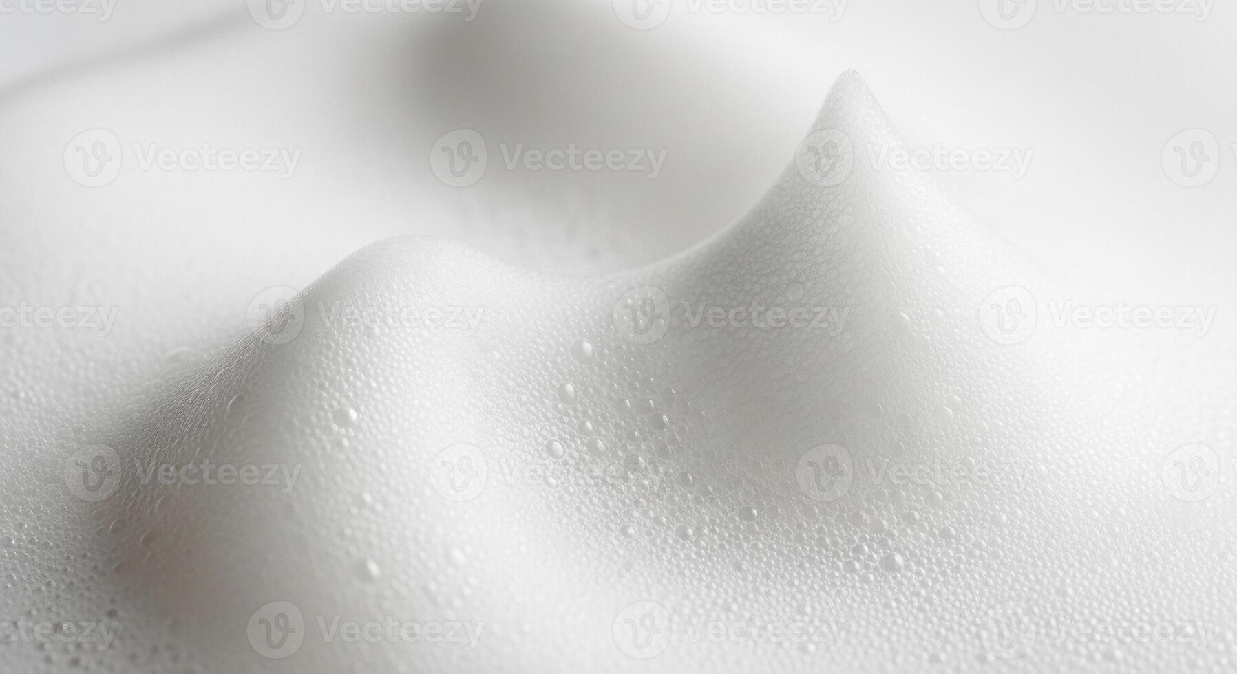 Abstract macro view of white foam with delicate bubbles, creating a soft, clean, and luxurious texture. photo