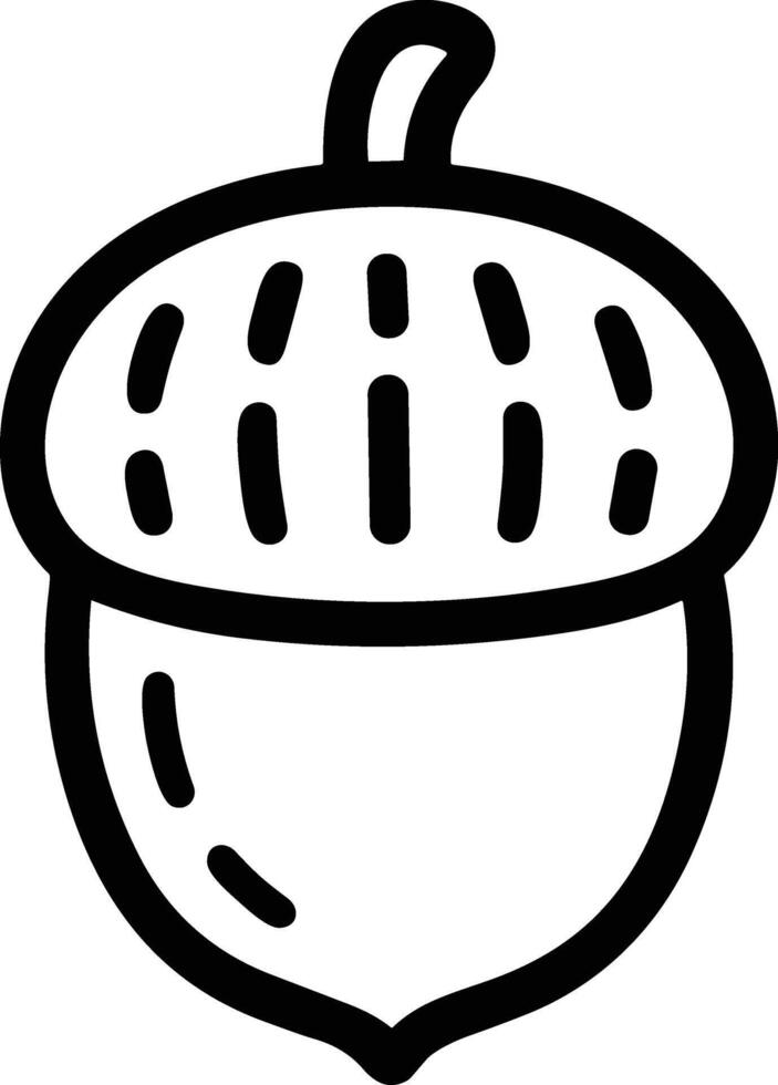 Simple Acorn Outline with Vertical Line Cap - Minimal Illustration vector