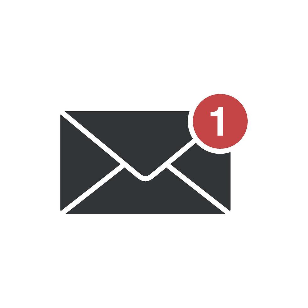 One Inbox Notification Email Envelope Icon Template vector