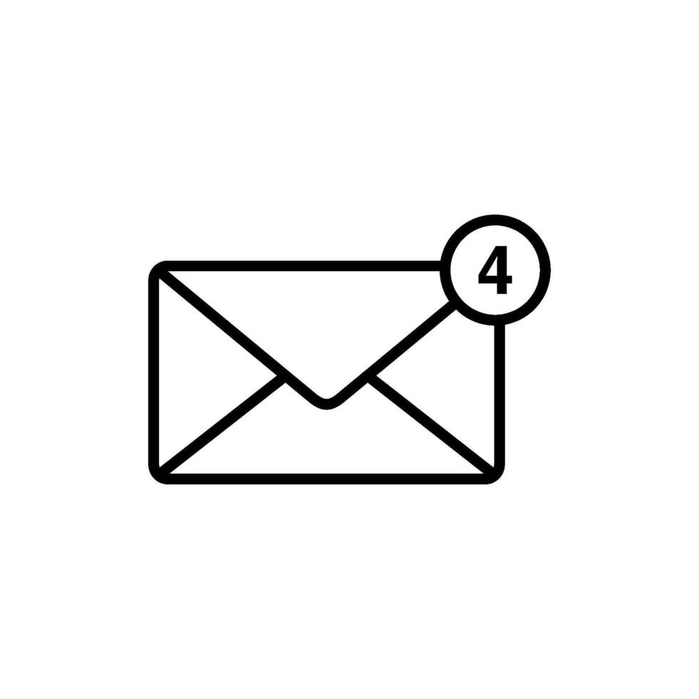 Four Simple Minimalist Inbox Notification Envelope Icon Template vector