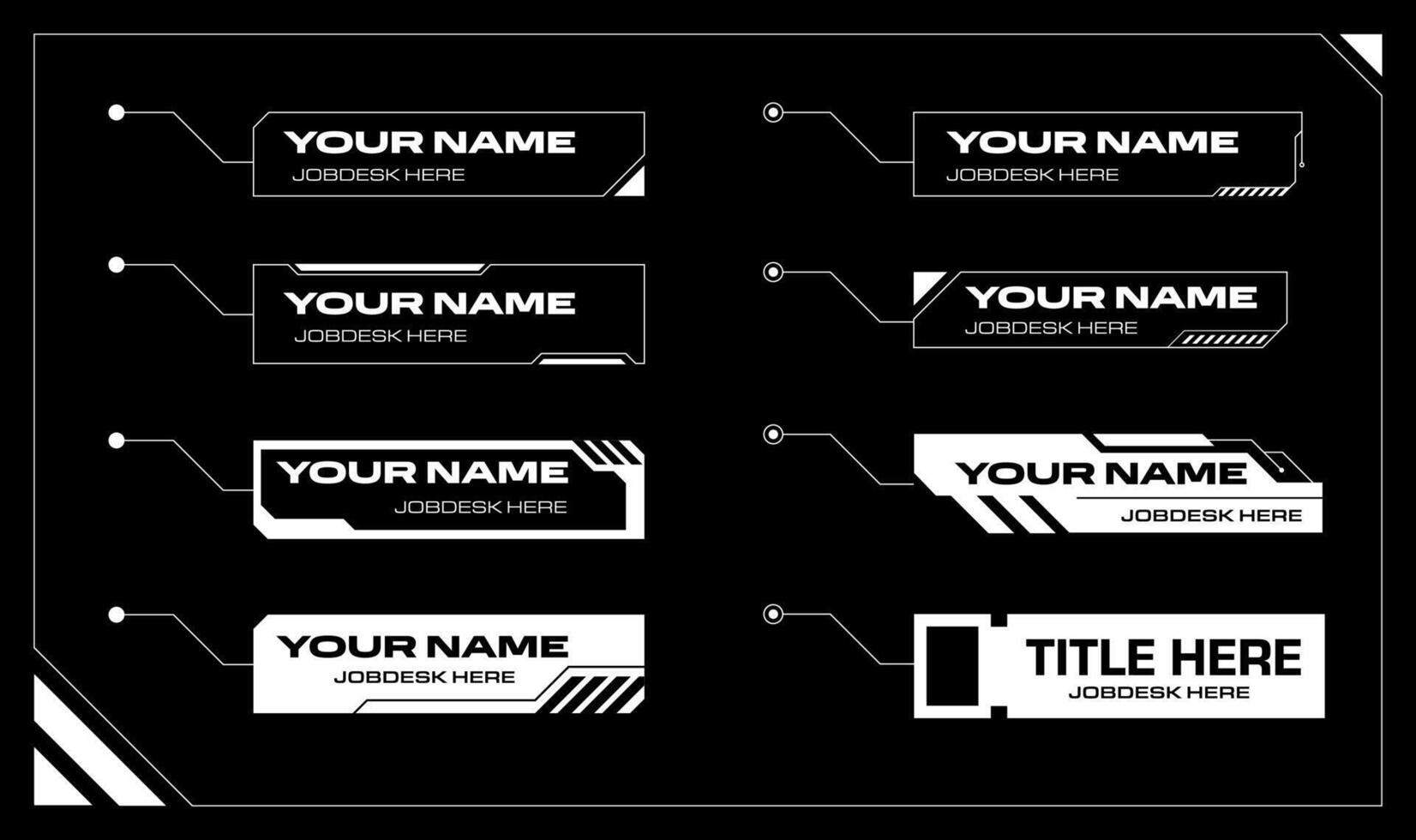 Call out box design. Futuristic HUD lower third title or name vector