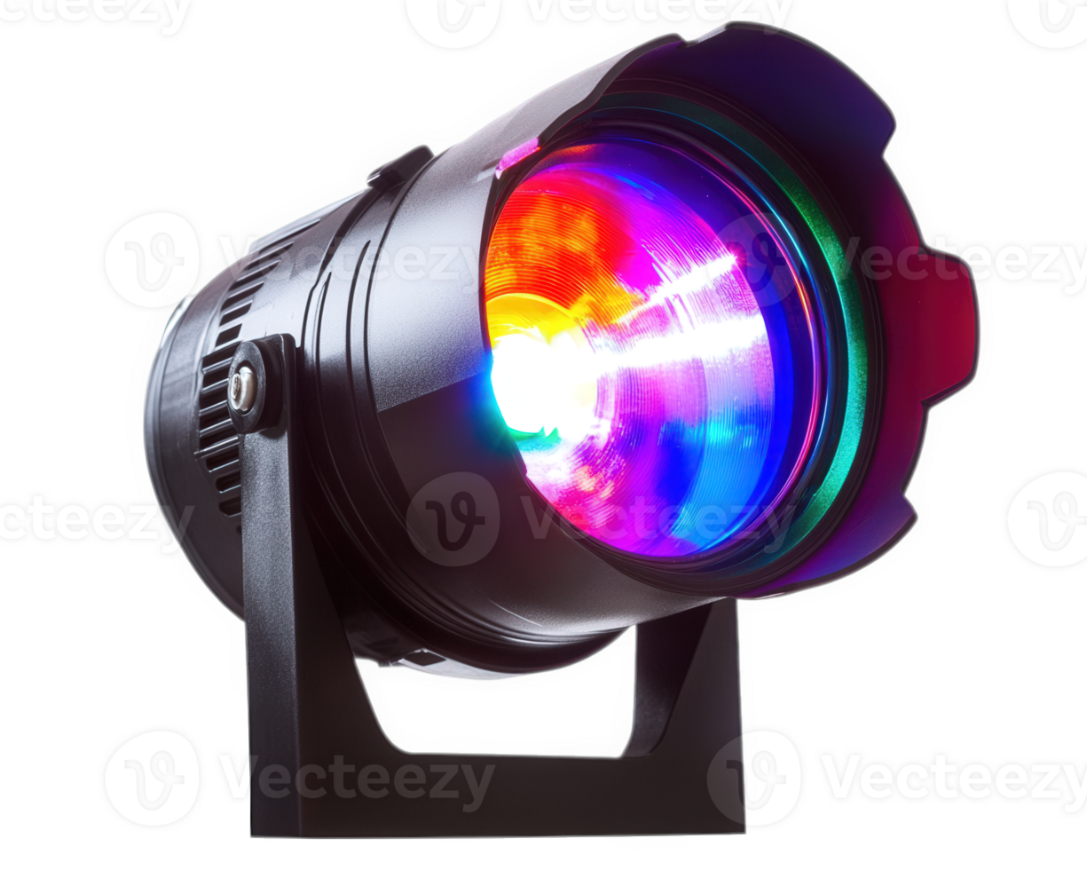 disco light projector with multiple colors, perfect for parties and events, creating vibrant atmosphere with its dynamic lighting effects png