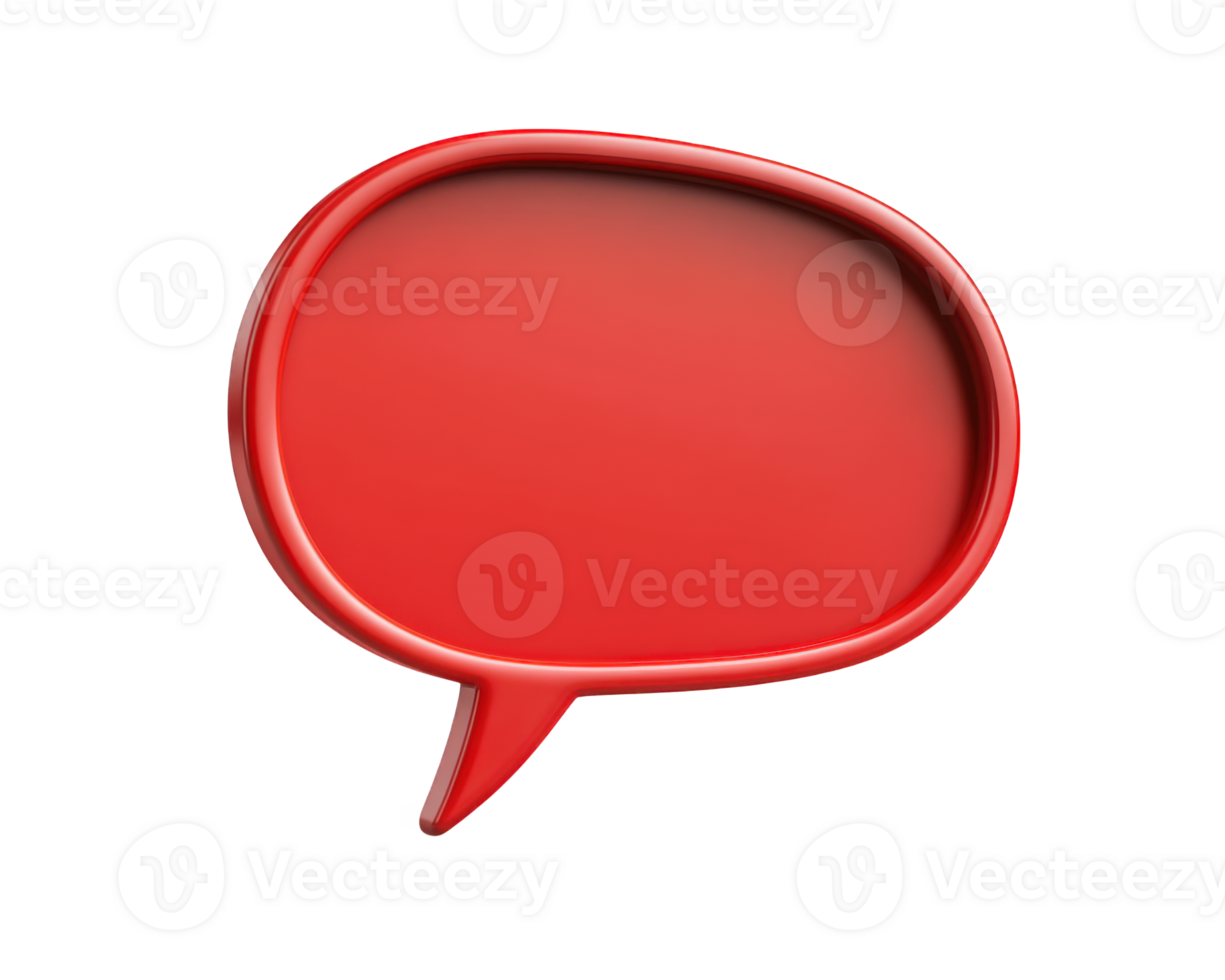 rot Rede Blase Zeichen isoliert auf Transparenz Hintergrund, perfekt zum vermitteln Mitteilungen oder Gedanken. diese Grafik Element fügt hinzu beschwingt berühren zu irgendein Design Projekt png