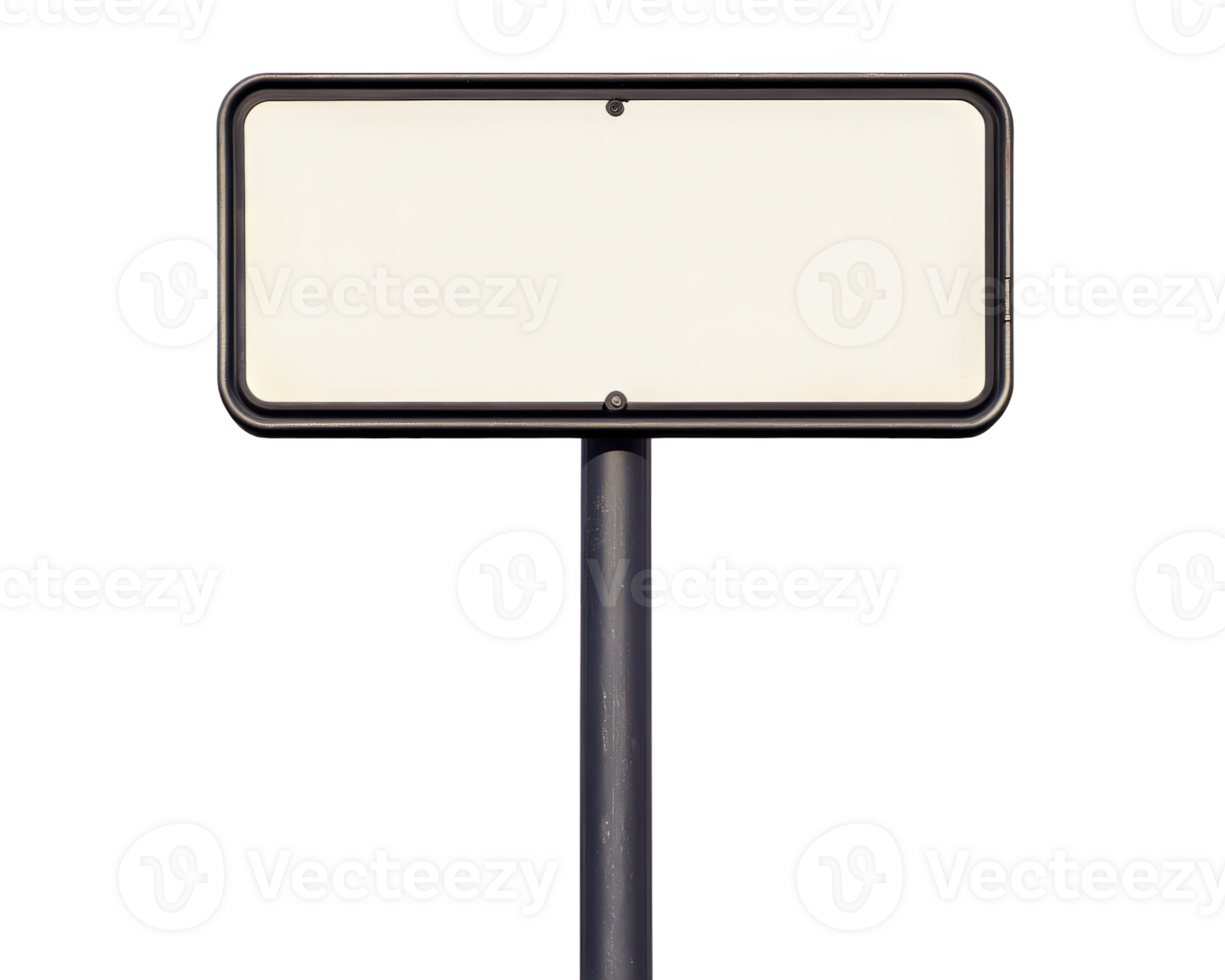 Blank street sign isolated on transparency background, perfect for customization or signage needs. Ideal for various projects requiring clear, empty space for text or graphics png