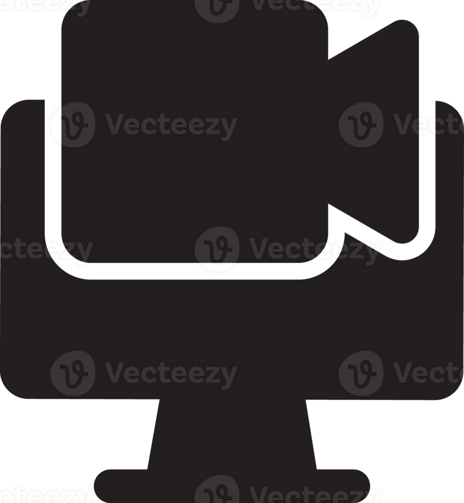 black computer with record icon png