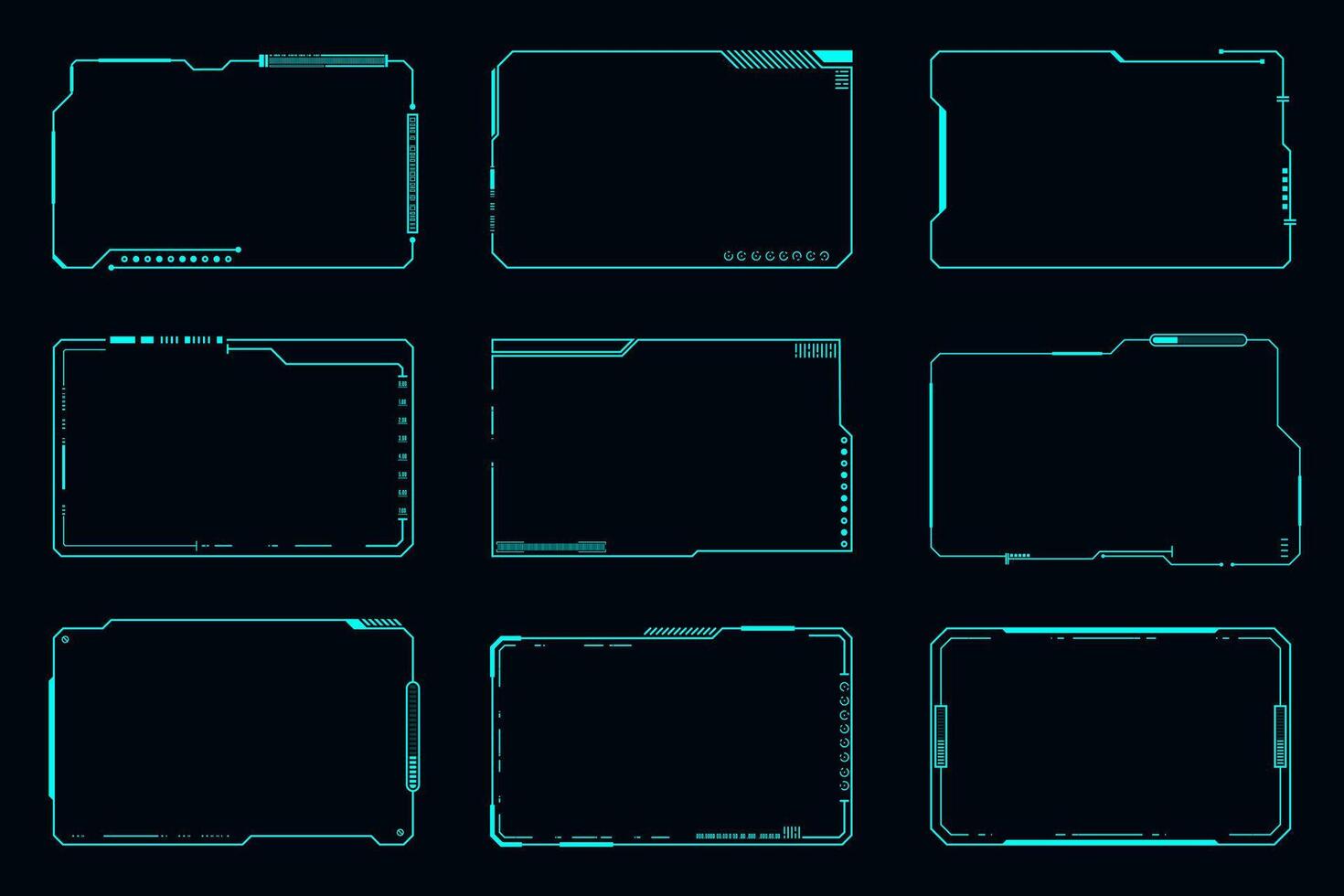 Futuristic frame interface cyberpunk design technology Hi-tech element vector