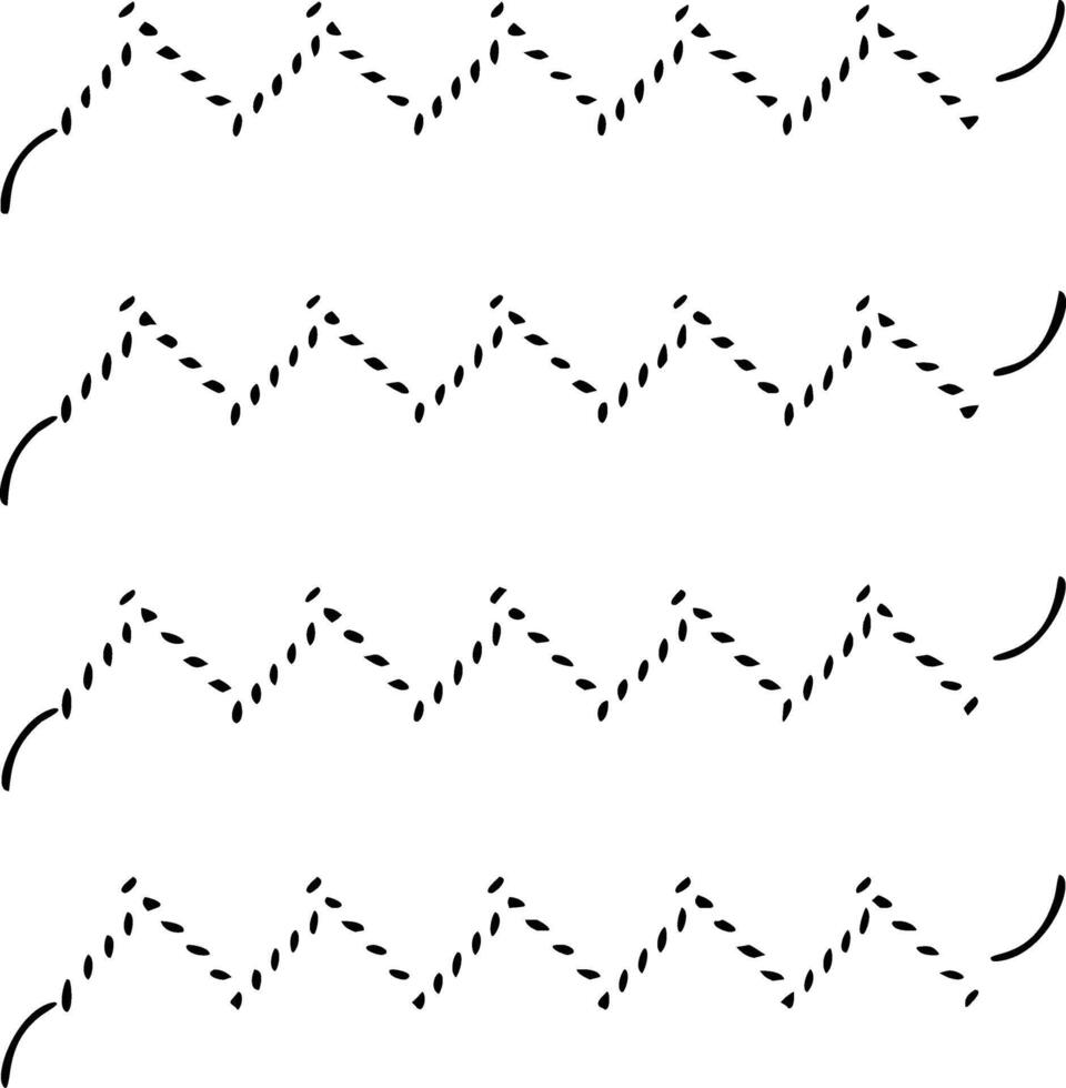 A set of four lines with different shapes vector