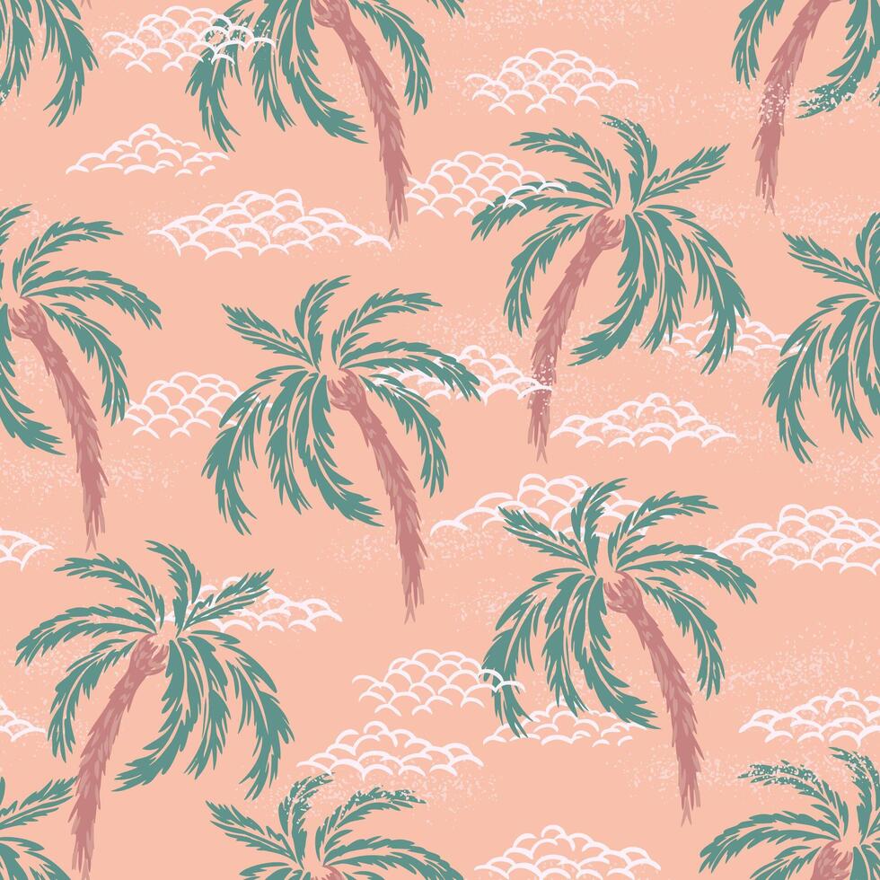 Tropical palm tree pattern design vector