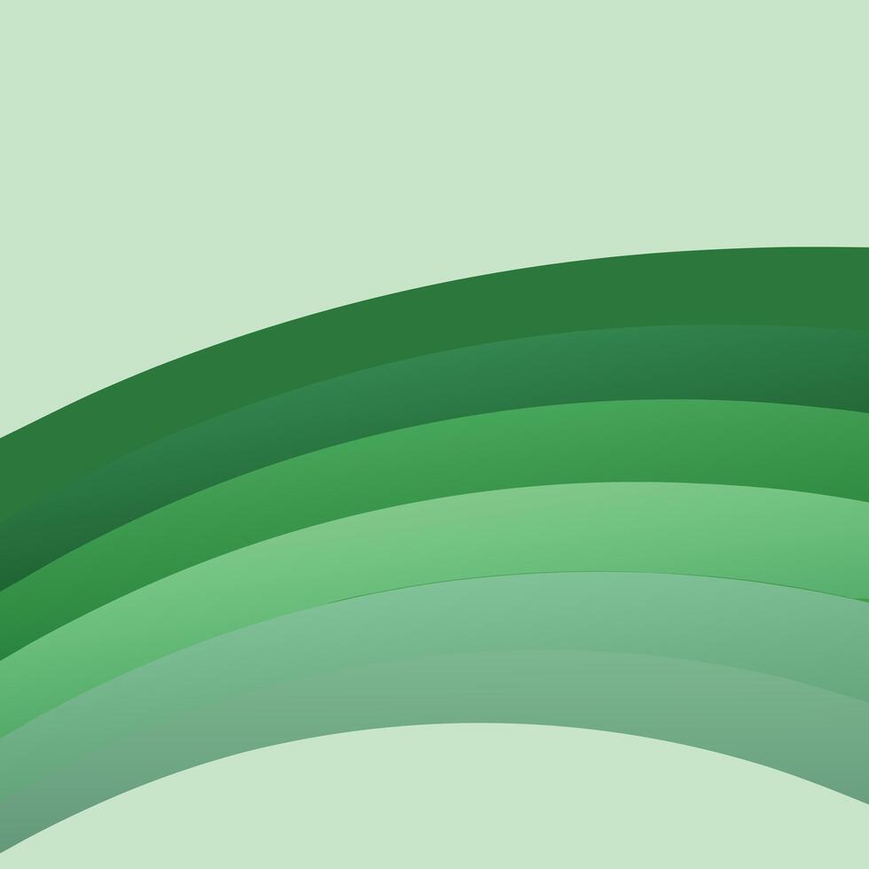 Green Abstract Wave Background with Smooth Gradient Lines for Eco or Tech Concepts vector