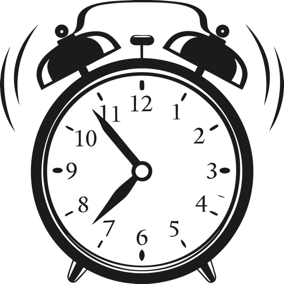 Ringing Clock Illustration for Alert Schedule or Wake Up Notification Design vector