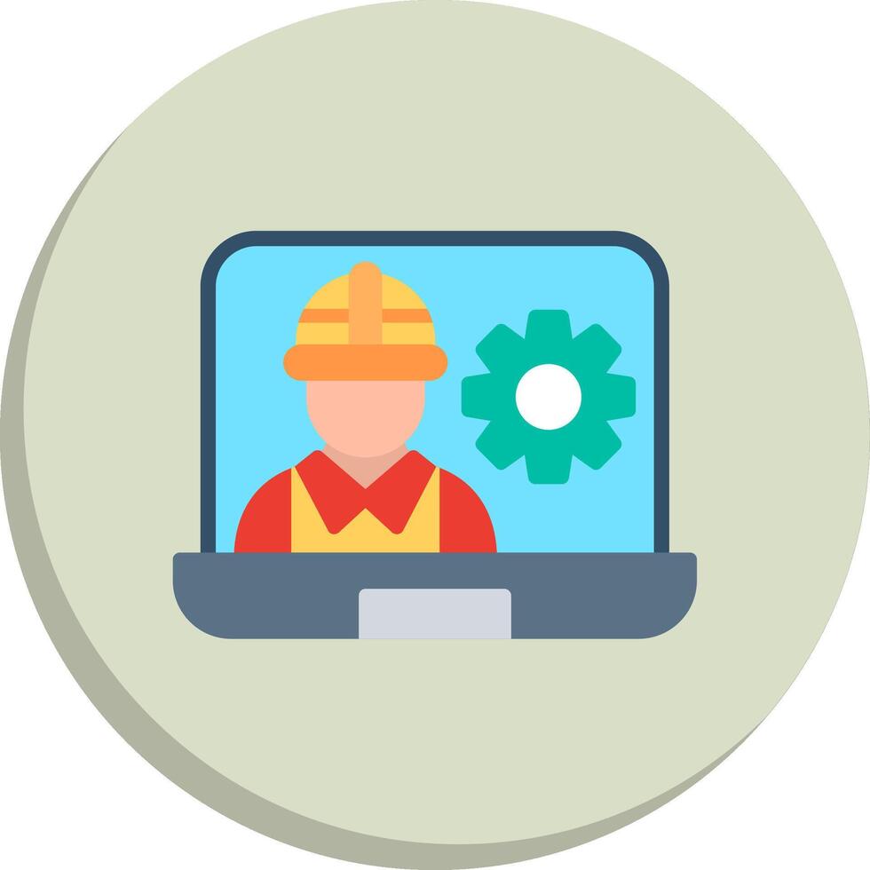 OnLine Two Colour Workers Muted Color Design Custom Line Element Icons vector