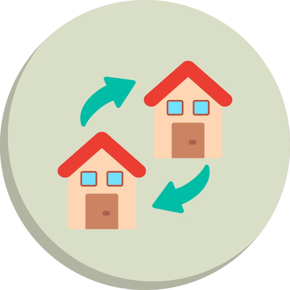 Moving House Minimal Art Object Sharp Line Mark Pack vector