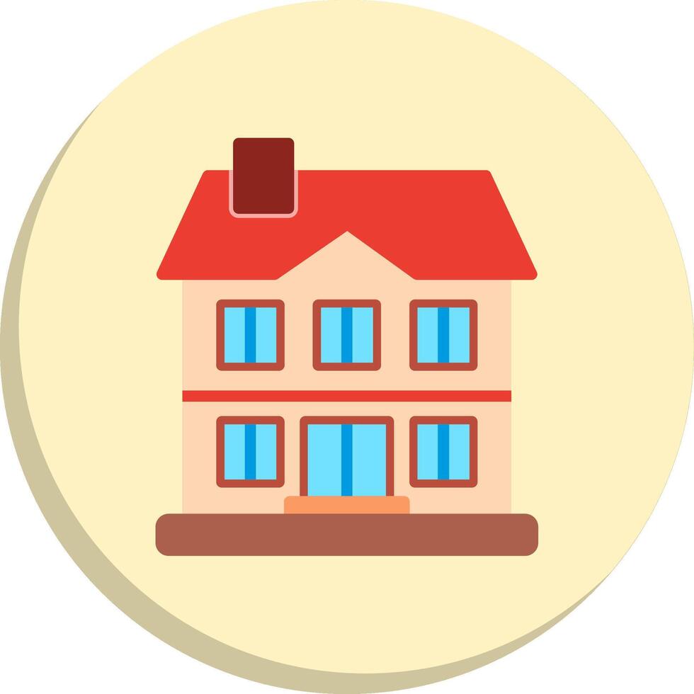 Double Story House Muted Tone Element Modern Tech Object Series vector