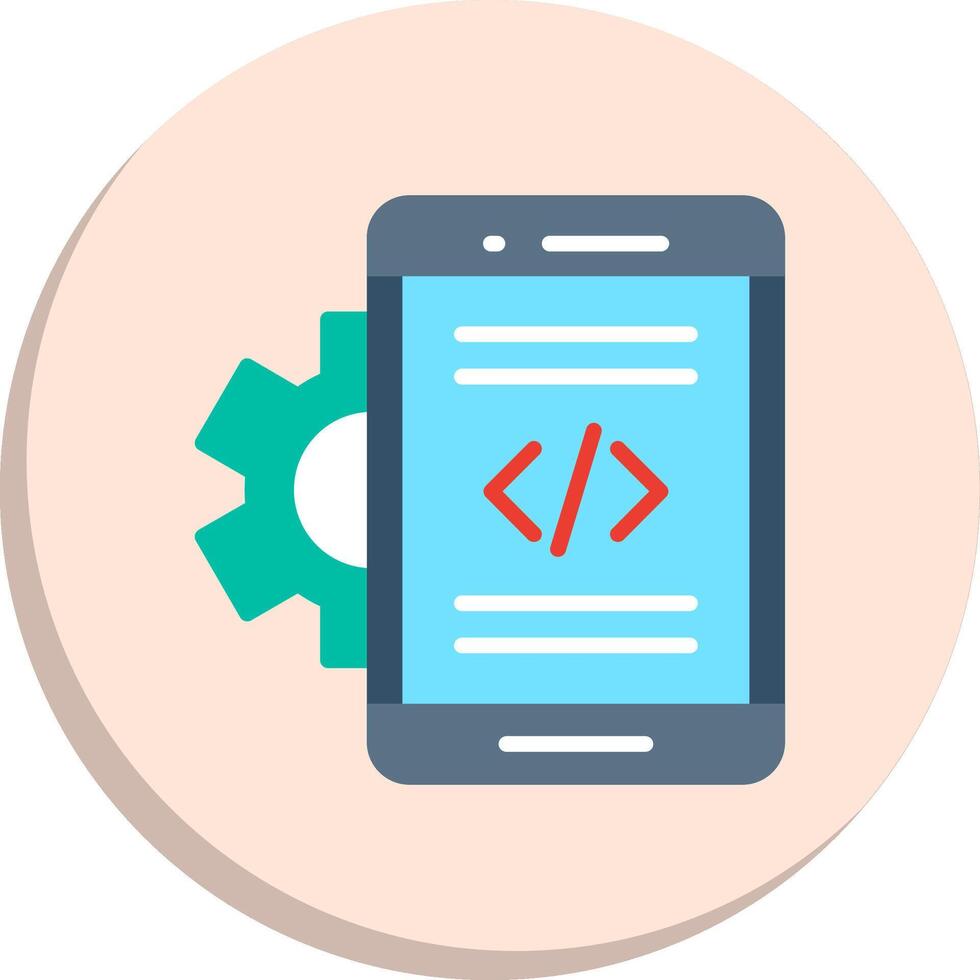 Mobile App Developer UX Focused Shape Dark Mode Symbol Kit vector