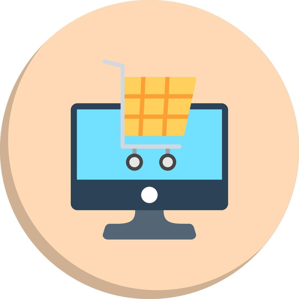 OnLine Two Colour Shopping Muted Color Design Sharp Edge Visual Design vector