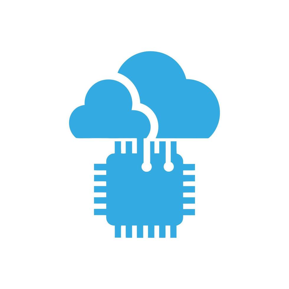 Cloud Computing Chip Icon Design. vector