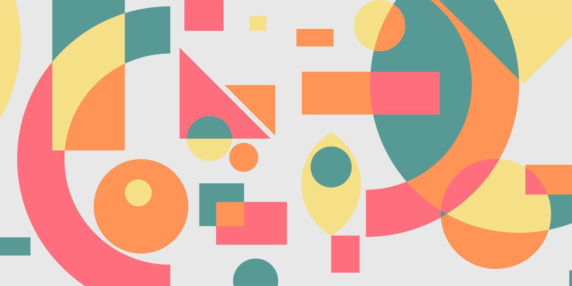 Abstract geometric background in aesthetic color. Aesthetic colored memphis geometric background. Modern geometric background,texture vector