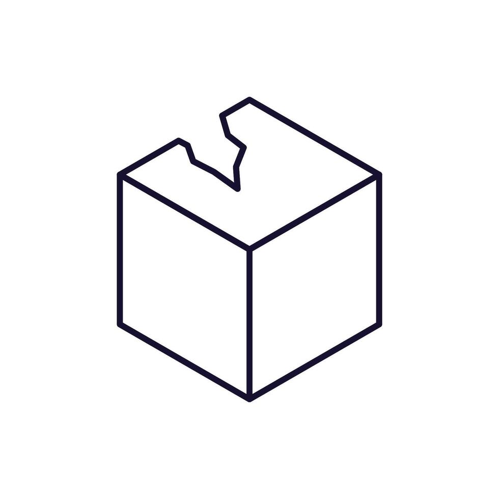 Broken Box Outline Icon for Graphic and Web Design, Apps, Adverts, Various Cards vector