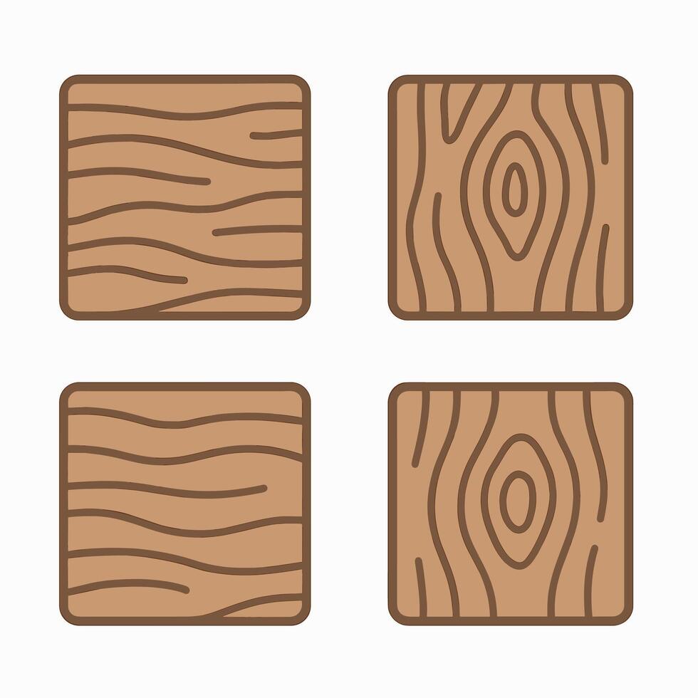 Simple Line Style Wood Grain Square Shape Design Elements vector