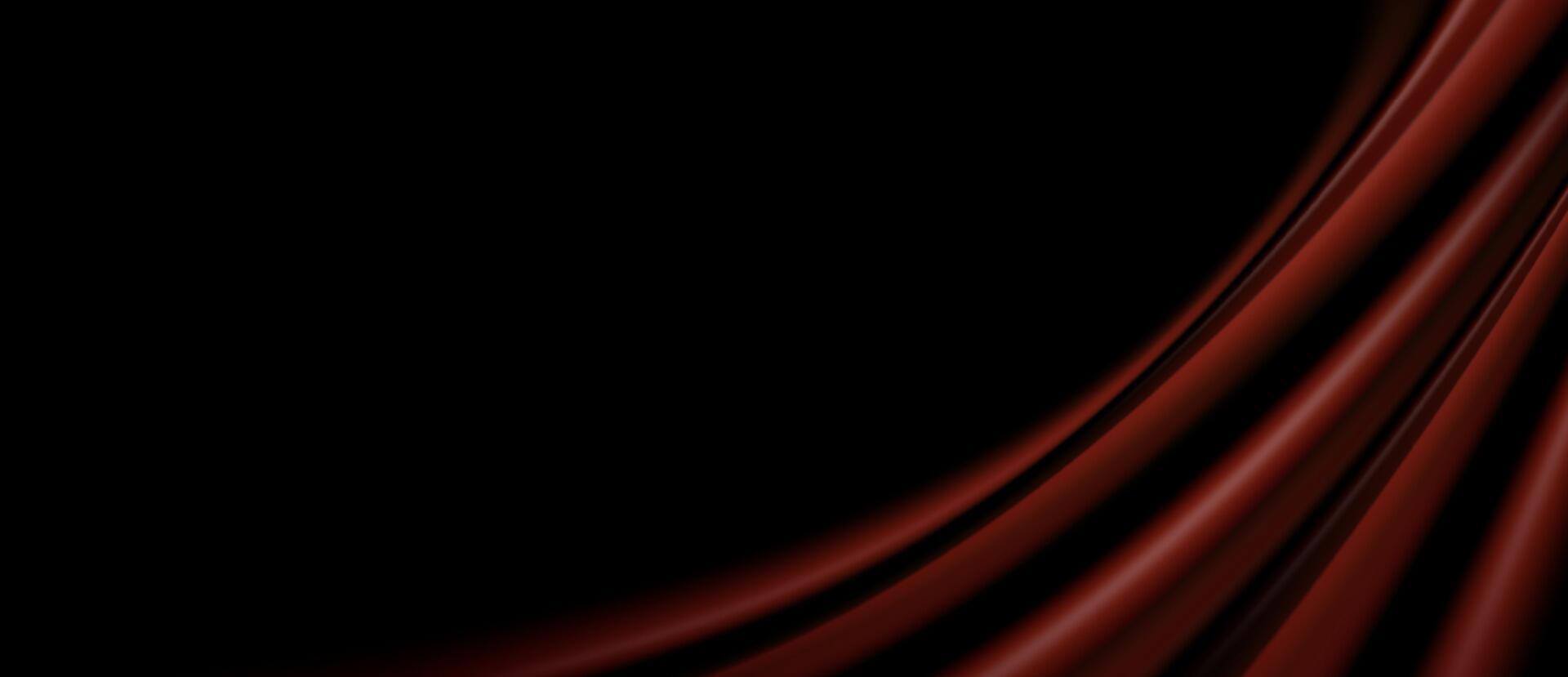 Dark red flowing silk fabric, abstract and luxurious background vector