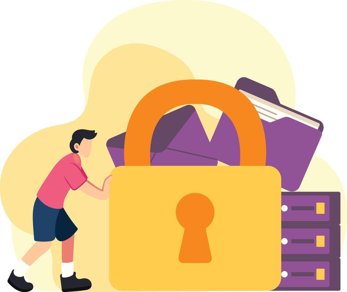 Lock securing email and file data vector