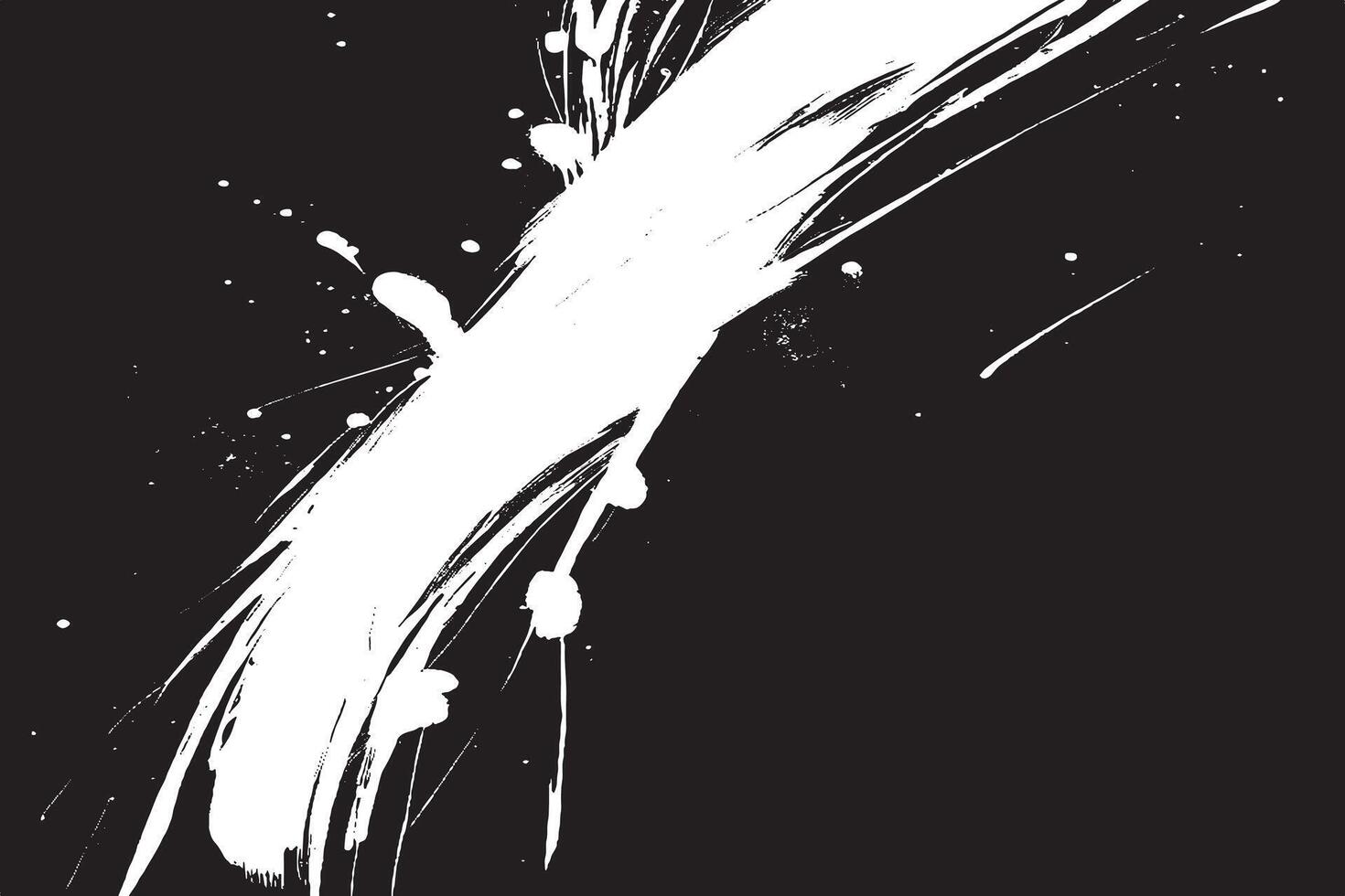 Dynamic black and white abstract art with bold brush strokes and splatter effect. Perfect for digital designs, posters, and backgrounds in modern or grunge styles. vector