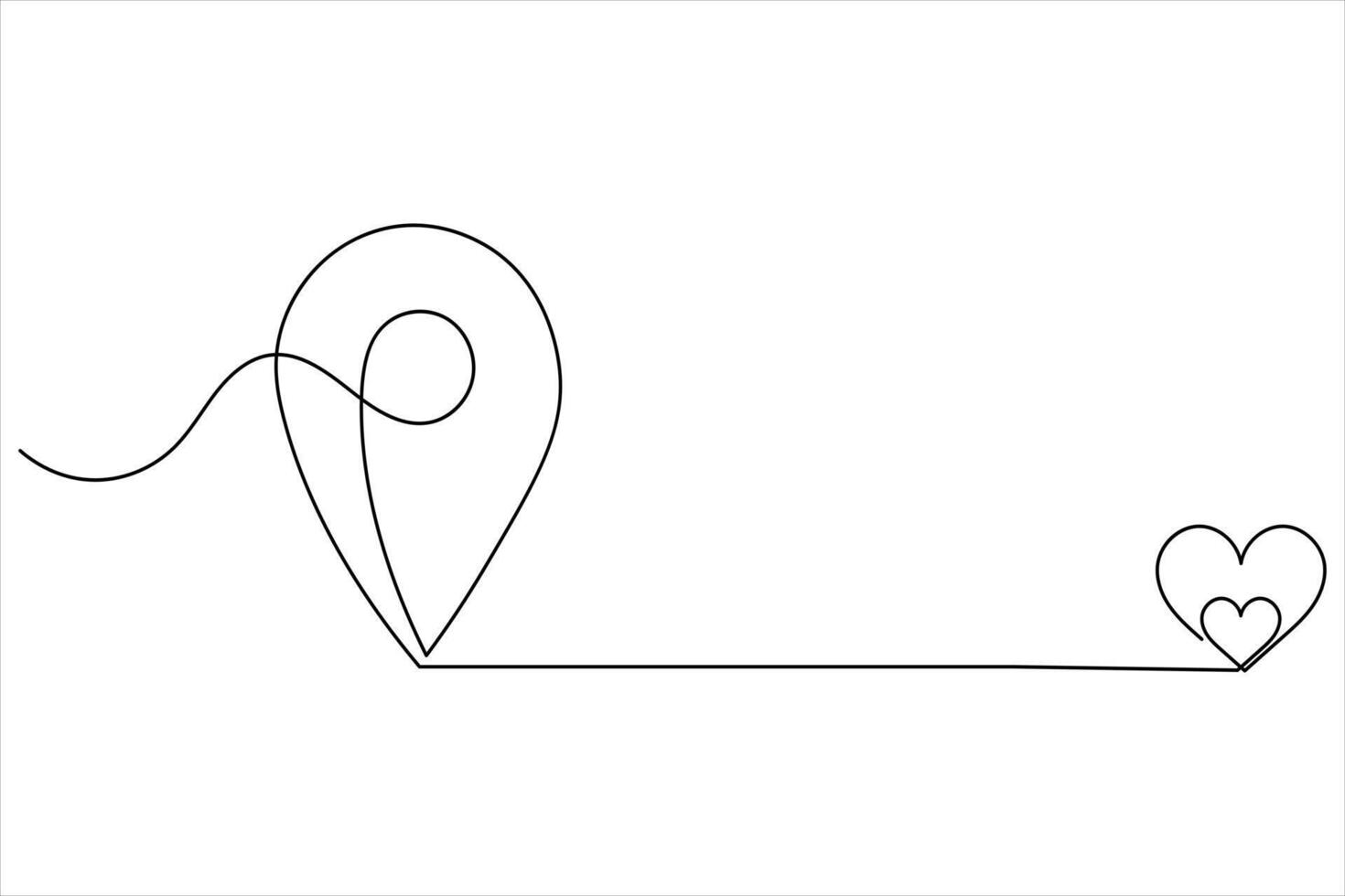 Continuous drawing of direction and path pins vector