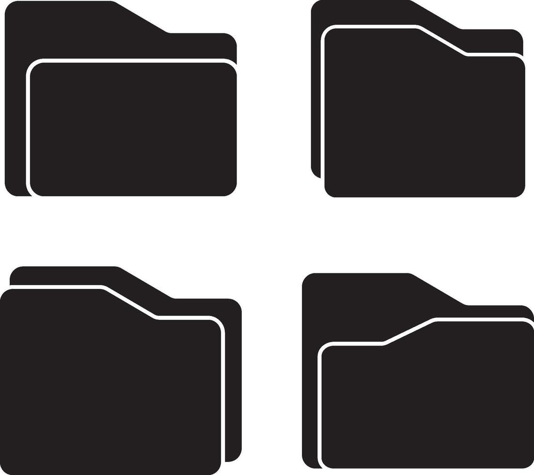 File And Folder Design Icon Set. vector