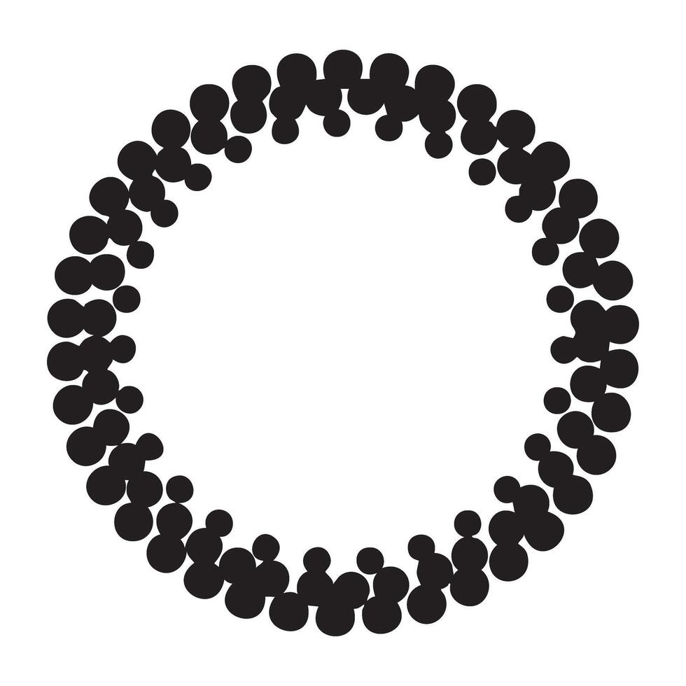 Elegant Black Circle Frame of Dots Minimalist Design Element for Modern Invitations and Branding - Professional digital artwork with vibrant colors and detailed composition vector